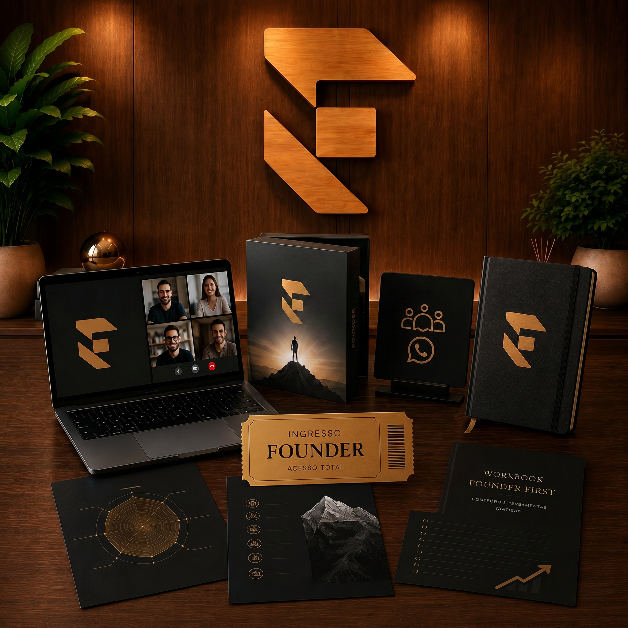 Mockup dos entregáveis Founder